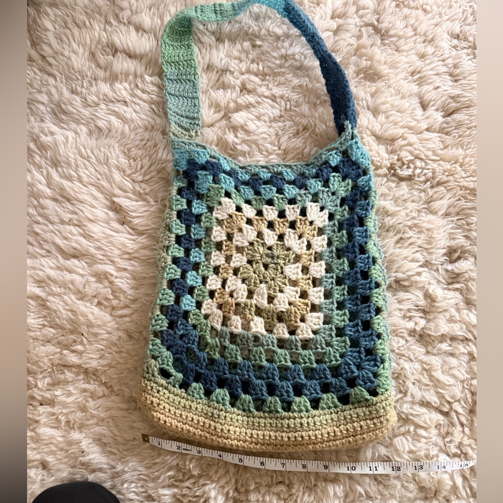 Handmade crochet shoulder bag tote